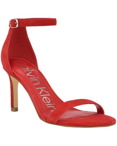 Calvin Klein Fairy Heeled Sandal - Red
