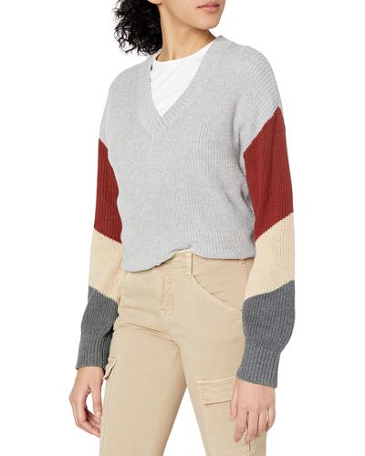 BCBGeneration Colorblocked-sleeve Sweater - Gray