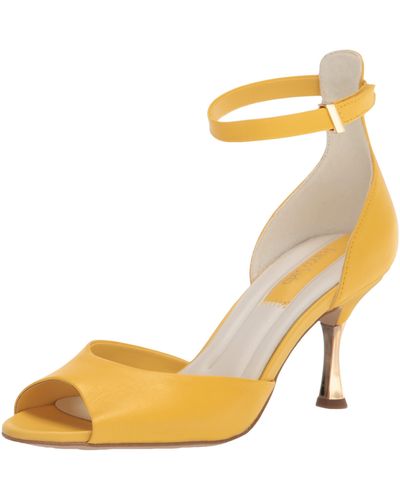 Franco Sarto S Rosie Dress Sandal Yellow Leather 7 M - Natural