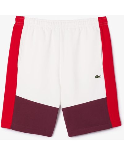 Lacoste Regular Fit Color Blocked Shorts W/adjustable Waist - Red