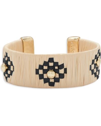 Lucky Brand Geometric Rafia Woven Bracelet - Natural