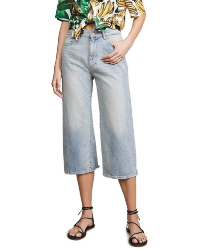 DL1961 Hepburn High Rise Wide Leg Crop Jeans - Blue
