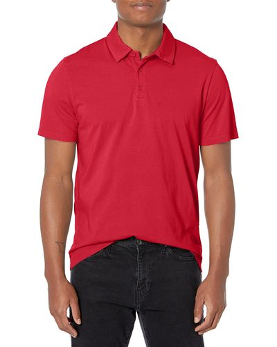 Vince S Garment Dye S/s Polo,washed Wild Barberry,medium - Red