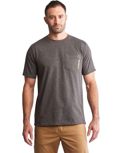 Timberland Tall Size Base Plate Blended Short-sleeve T-shirt - Gray