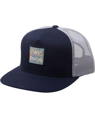 RVCA Mens Adjustable Snapback Trucker Hat Baseball Cap - Blue