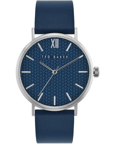 Ted Baker Phylipa Gents Blue Leather Strap Watch