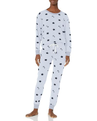 Tommy Hilfiger Hacci Pullover And Jogger Sleep Pj Set - Blue
