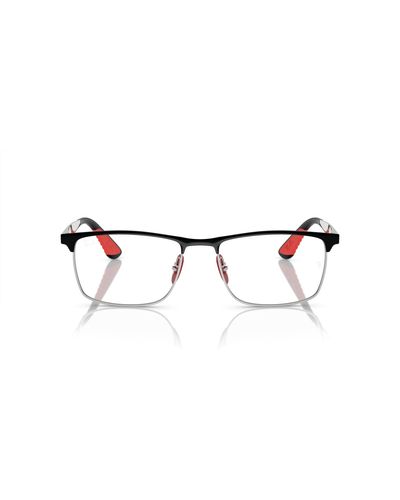 Ray-Ban Rx6516m Scuderia Ferrari Collection Rectangular Prescription Eyewear Frames - Black