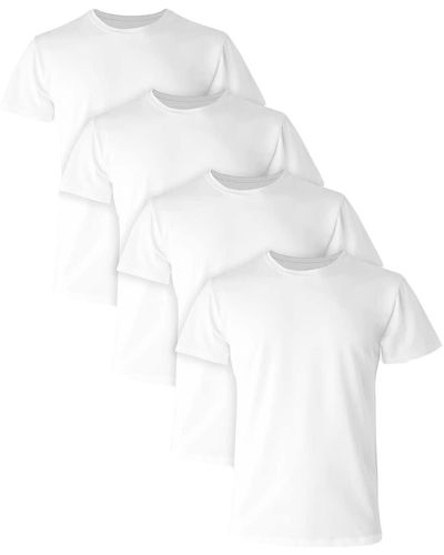 Hanes Ultimate Ultimate Comfort Fit Crewneck Undershirt. Stretch-cotton T-shirt - White