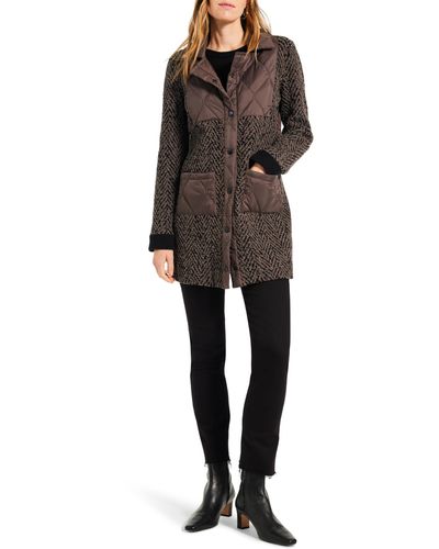 NIC+ZOE Nic+zoe Quilted Knit Coat - Black