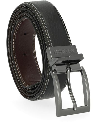 Steve Madden Dress Casual Every Day Leather Belt - Black