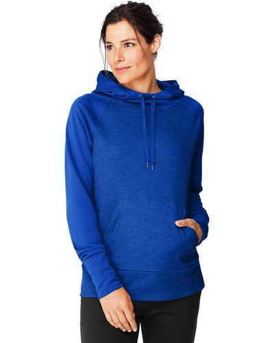Hanes Womens Sport Performance Fleece Pullover Hoodie Hoody - Blue