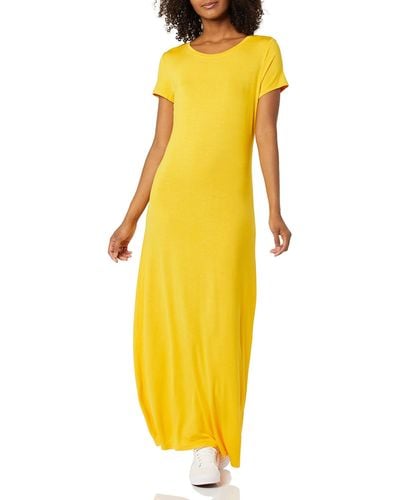 Amazon Essentials Short-sleeve Maxi Dress - Yellow