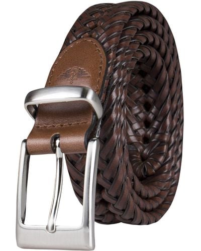 Dockers Leather Braided Casual And Dress Belt,tan Lace,32 - Brown