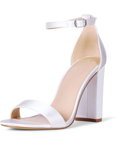 The Drop Rebecca Strappy High Block-heel Sandal - White