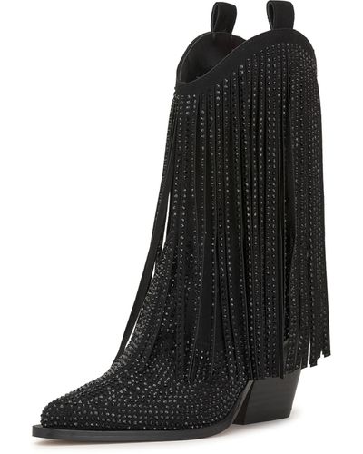Jessica Simpson Paredisa Fringe Bootie Fashion Boot - Black
