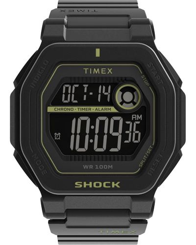 Timex Black Strap Digital Neg Display Dial Black