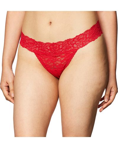 Maidenform Womens Comfort Devotion Lace Thong Panties - Red