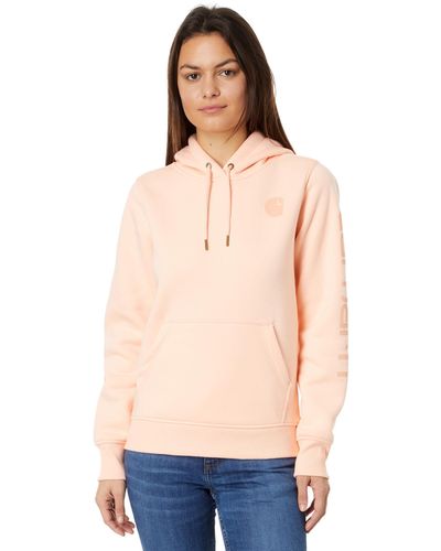 Carhartt Relaxed Fit Midweight Logo Sleeve Graphic Sweatshirt - Pink
