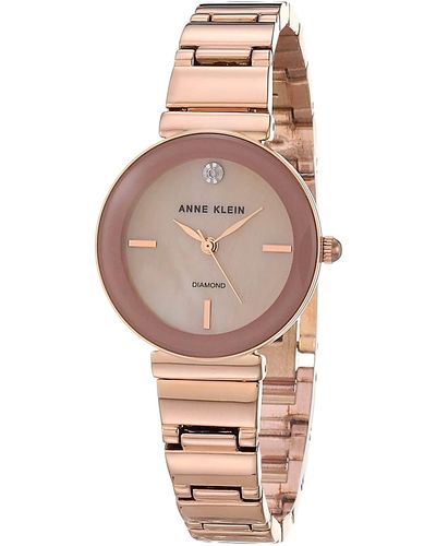 Anne Klein Genuine Diamond Dial Bracelet Watch - Pink