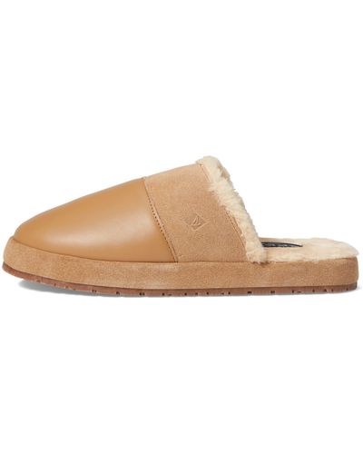 Sperry Top-Sider Cup Sole Slippers Handcrafted With Cow - Natural