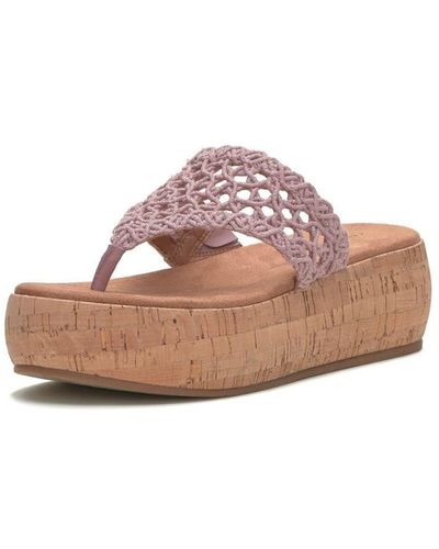 Lucky Brand Jaslene Platform Thong Sandal Wedge - Pink