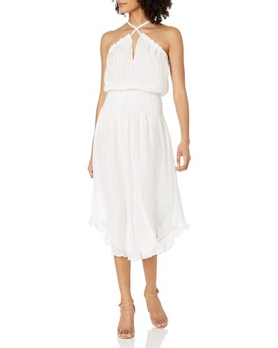 Ramy Brook Deanna Cross Neck Midi Length Dress - White