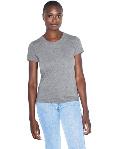 American Apparel Tri-blend Slim Fit Crewneck Short Sleeve Track T-shirt - Blue