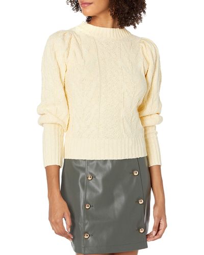 Kendall + Kylie Kendall + Kylie Puff Shoulder Crew Neck Sweater - Multicolor
