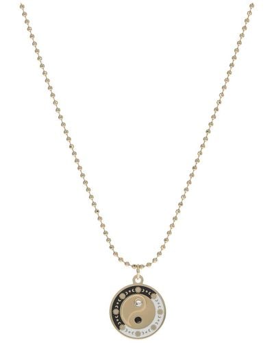 ALEX AND ANI Aa669022sg,yin Yang Pendant Necklace,shiny Gold,black,necklace