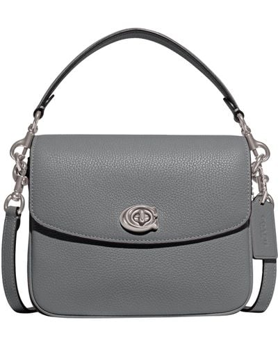 COACH Polished Pebbled Leather Cassie Crossbody 19 - Gray