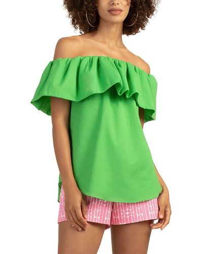Trina Turk Relaxed Fit Air Top - Green
