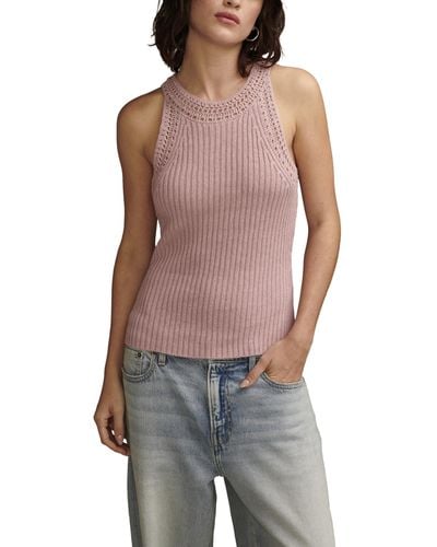 Lucky Brand Knit Rib Sweater Tank - Red