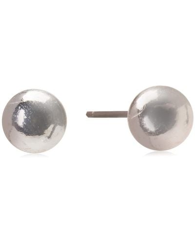 Napier "classics" Silver-tone 6mm Round Ball Stud Earrings - Metallic