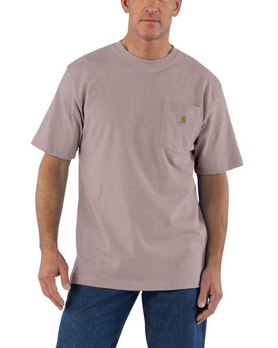 Carhartt Big & Tall Loose Fit Heavyweight Short-sleeve Pocket T-shirt Closeout - Purple