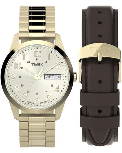Timex Gold-tone Expansion Band Champagne Dial Gold-tone - Black