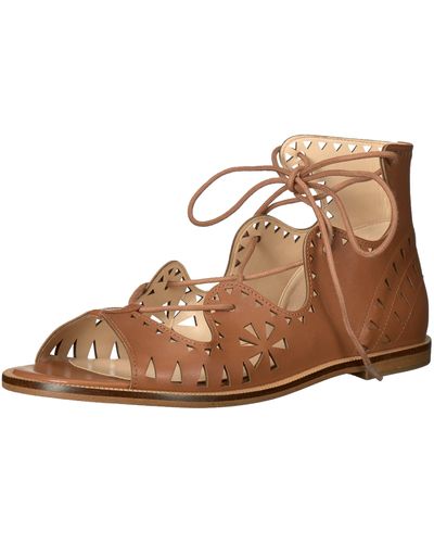 Nine West Oketa Leather Dress Sandal - Brown