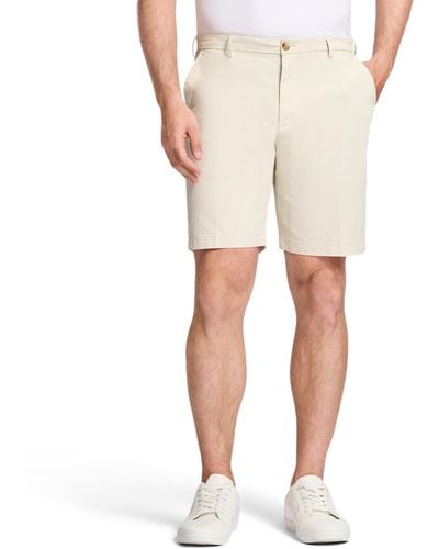 Izod S Saltwater Flat Front Chino Casual Shorts - White