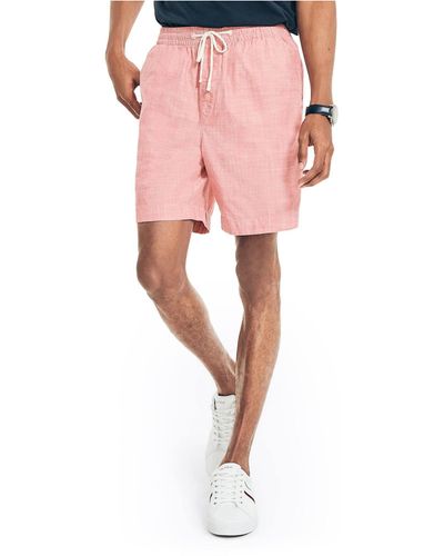Nautica 7" Classic Fit Chambray Boardwalk Shorts - Pink