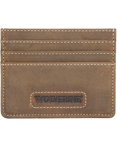 Wolverine Rfid Blocking Rugged Card Case Wallets And Money Clips - Brown