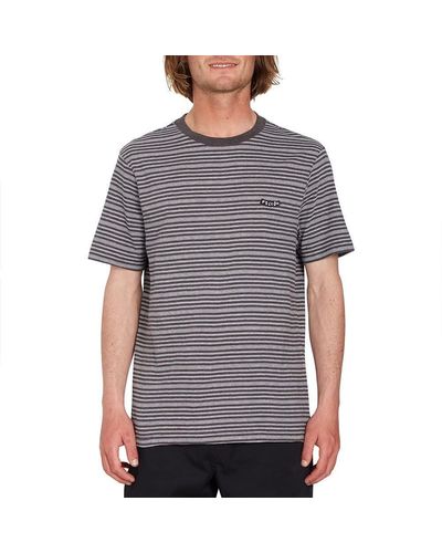 Volcom Regular Static Stripe Crew Shirt - Gray
