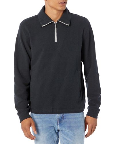 Theory Allons Terry Quarter Zip - Black