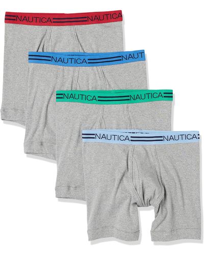 Nautica Classic Cotton 4-pack Boxer Briefs - Gray