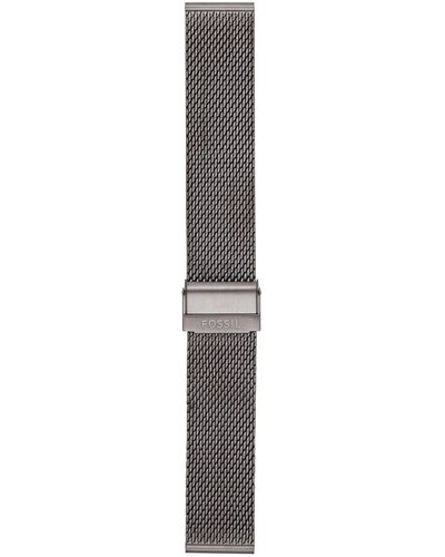Fossil All-gender 22mm Mesh Interchangeable Watch Band Strap - Gray