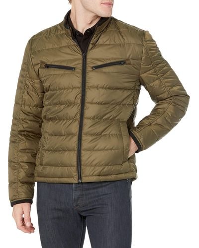 Andrew Marc Grymes Diamond Quilted Four Pocket Lightweight Field Jacket - Green