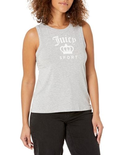 Juicy Couture Sleeveless Sport Logo Tank - Gray