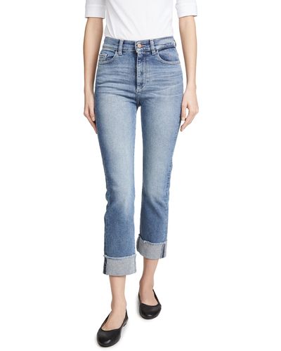 DL1961 Womens Mara Straight High Rise Ankle Jeans - Blue