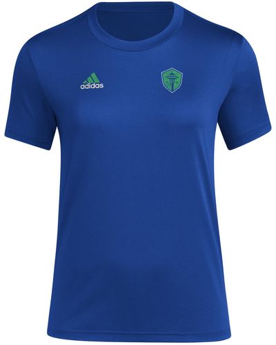 adidas Seattle Sounders Fc Local Stoic Short Sleeve Pre-game T-shirt - Blue