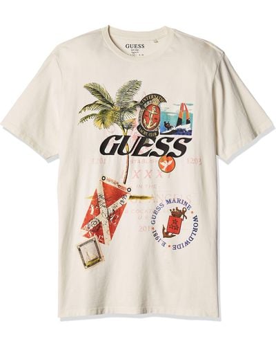 Guess Nautical Collage Short Sleeve Tee - White