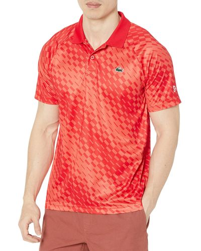 Lacoste Short Sleeve Novak Djokovic Sport Ultra Dry Polo Shirt - Red